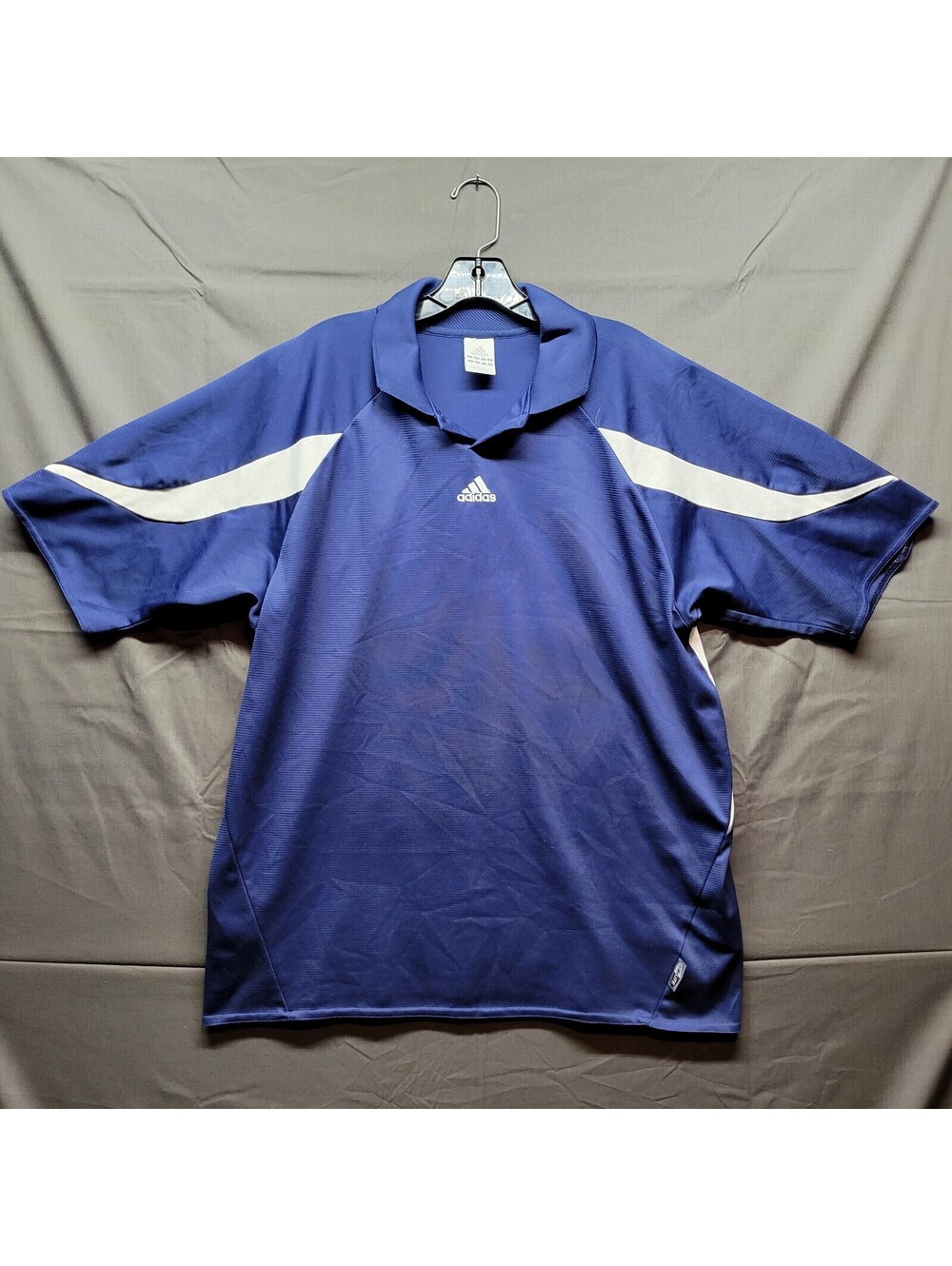 Men's Adidas Climalite Navy Blue Polo Shirt Sz Large